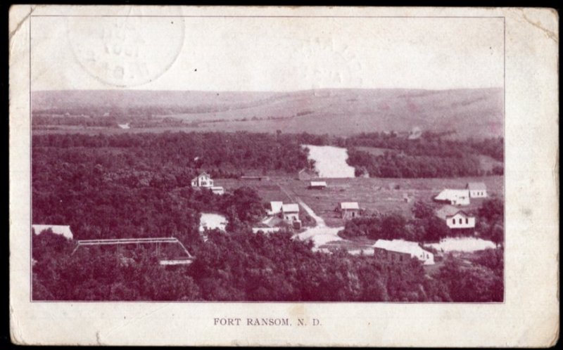 North Dakota ~ FORT RANSOM - pm1907 c1900s Divided Back