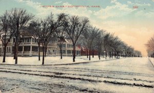 Postcard Snow Covered Homes Street Scene in Coffeyville, Kansas~126438
