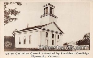 Union Christian Church, President Coolidge Plymouth, VT, USA Unused 