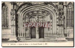 Postcard Old Brou Church Bourg Grand Portal