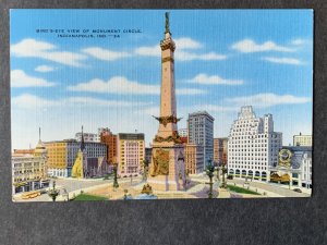 Monument Circle Indianapolis IN Linen Postcard H1301080913