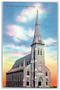 c1910 St Peters Church Exterior View Danbury Connecticut CT Vintage Postcard 