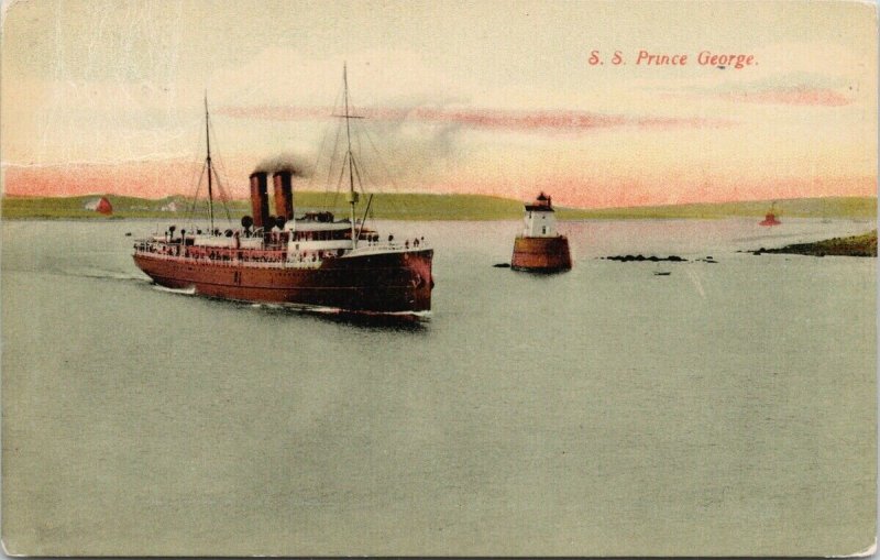 SS 'Prince George' Steamer Ship Boat Yarmouth Portrait Co. Postcard E69 *as is