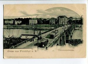 271183 GERMANY Gruss aus FRANKFURT bridge HORSE TRAM Vintage