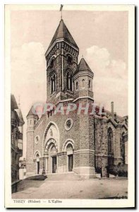 Postcard Old Thizy Rhone the church