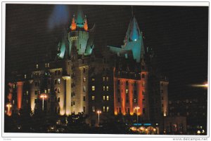 Chateau Laurier Hotel, Coloured Lights, OTTAWA, Ontario, Canada, 40-60's