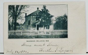 Bellevue Nebraska Home of Hertha Kayser c1906 udb Postcard L17