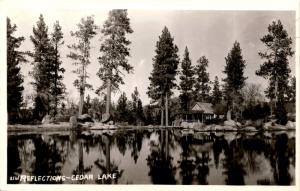 RPPC Cedar Lake, Reflections Cabin  Postcard A24