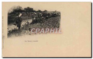 Postcard Old Army Fancy A time & # 39arret