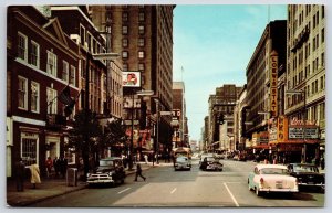 Playhouse Square Looking West Cleveland Ohio OH Downtown Euclid Avenue Postcard