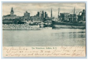 1905 The Waterfront Ship Boat Y. C. & H. R. R. Buffalo New York NY Postcard 