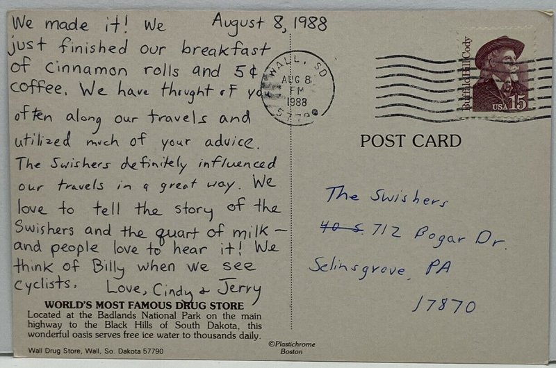 Wall Drug Store Wall SD We Finally Made It Comic Picture Vintage Postcard