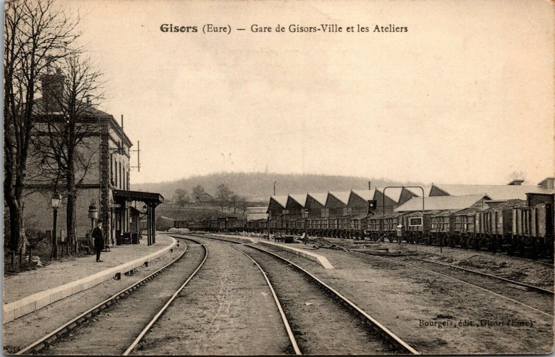 GISORS - La Gare - TRAIN - VINTAGE - postcard FRANCE 