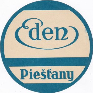 Czechoslovakia Piesfany Hotel Eden Vintage Luggage Label sk3258