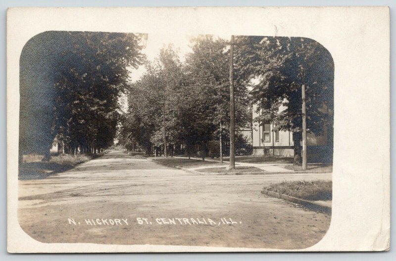 Centralia Illinois~North Hickory Street Homes~1908 Ritchie Bros RPPC