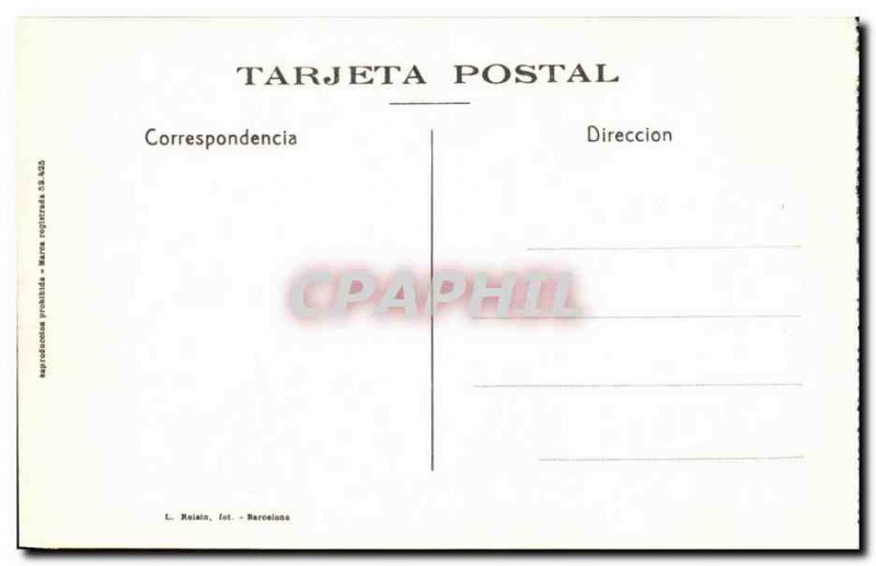 Old Postcard Barcelona Monumento Colon