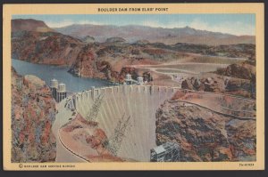 Nevada Boulder Dam from a Pinnacle of Rock called Elk's Point ~ Linen