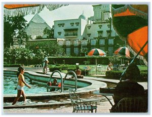 c1960's Pool Scene Hotel Mena House Oberoi Cairo Egypt Posted Vintage Postcard