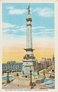 INDIANAPOLIS INDIANA~SOLDIERS & SAILORS MONUMENT~1920s POSTCARD