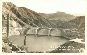 Arizona Coolidge Dam US 70 1944 RPPC Photo Postcard Frasher 2765