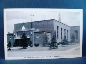 Postcard PA Leechburg St. Catherine of Alexandria Church