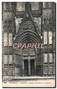 Old Postcard Bourges Cathedrale St Guillaume Portal Together