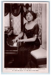 c1910's Miss Clara Evelyn Actress Pianist Unposted Antique RPPC Photo Postcard 