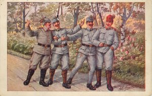 Loyal brotherhood in arms artist A. Hartmann postcard