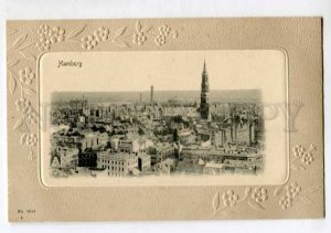 401190 GERMANY HAMBURG ART DECO Vintage embossed postcard