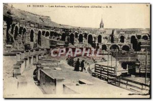 Old Postcard Nimes Arenes The Inner View