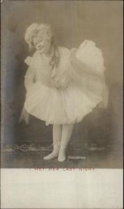 Pretty Woman Ballerina Dress Bowing I MET HER LAST NIGHT c1905 RPPC