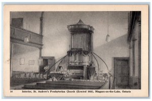 Interior St. Andrew's Presbyterian Church Niagara On The Lake Ontario Postcard