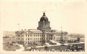 RPPC State House, Pierre, South Dakota, Hughes County c1920s Vintage Postcard