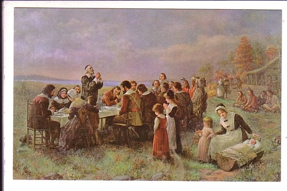 First Thanksgiving Painting, Museum Pilgrim Treasures, Plymouth, Massachusetts