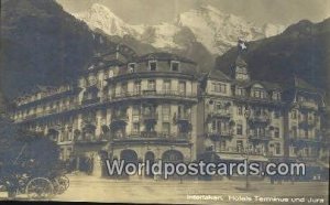 Hotels Terminus und Jura Interlaken Swizerland Postcard