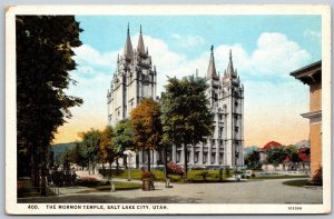 Vtg Salt Lake City Utah UT The Mormon Temple View 1920s WB Postcard