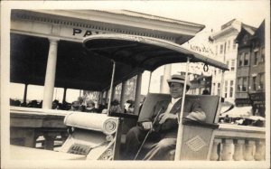 Atlantic City New Jersey NJ Fancy Man in Rolling Chair Real Photo Postcard