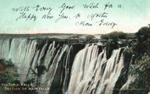 Vintage Postcard 1910's Victoria Falls Section Of Main Falls Largest Waterfalls