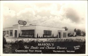 Valparaiso IN Barboul's Greyhound Bus Station Real Photo Postcard