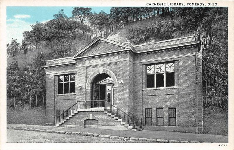 F28/ Pomeroy Ohio Postcard c1910 Library Building