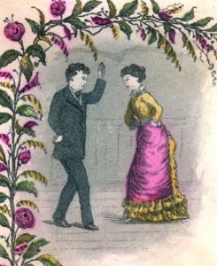1860s-70s Hand Colored & Engraved Couple Dancing F136
