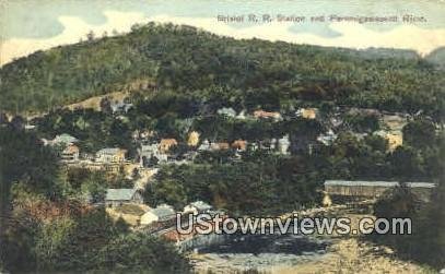 R.R. Station, Pemmigewassett River in Bristol, New Hampshire