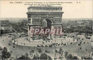 Old Postcard Paris Arc de Triomphe and the Tomb of the Unknown Soldier