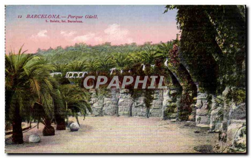 Old Postcard Barcelona Parque Guell