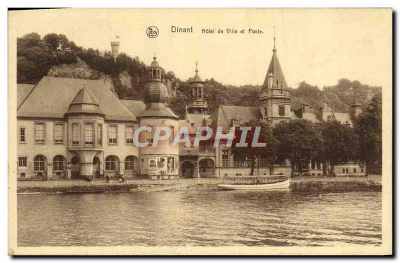 Postcard Old Hotel Dinant city and post