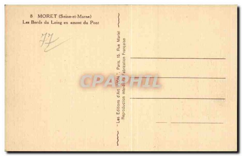 Moret sur Loing - The Banks of the Loing - Old Postcard