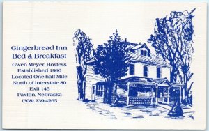 Postcard - Gingerbread Inn Bed & Breakfast - Paxton, Nebraska