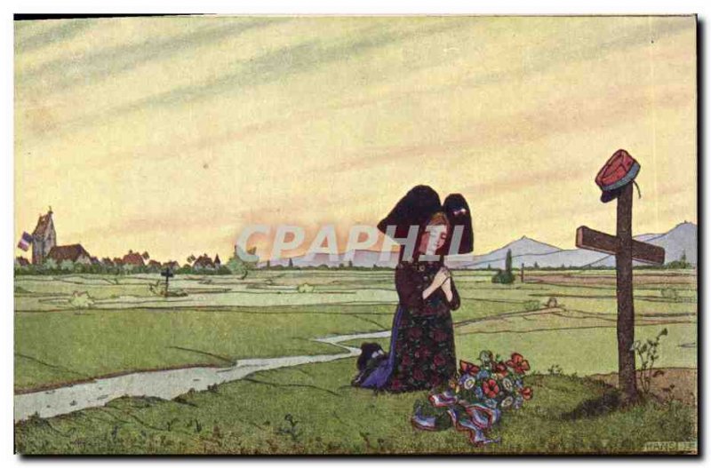 Old Postcard Fantasy Illustrator Waltz Hansi The Prayer of the Children & # 3...