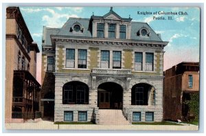 Peoria Illinois IL Postcard Knights Of Columbus Club  Exterior Roadside 1923