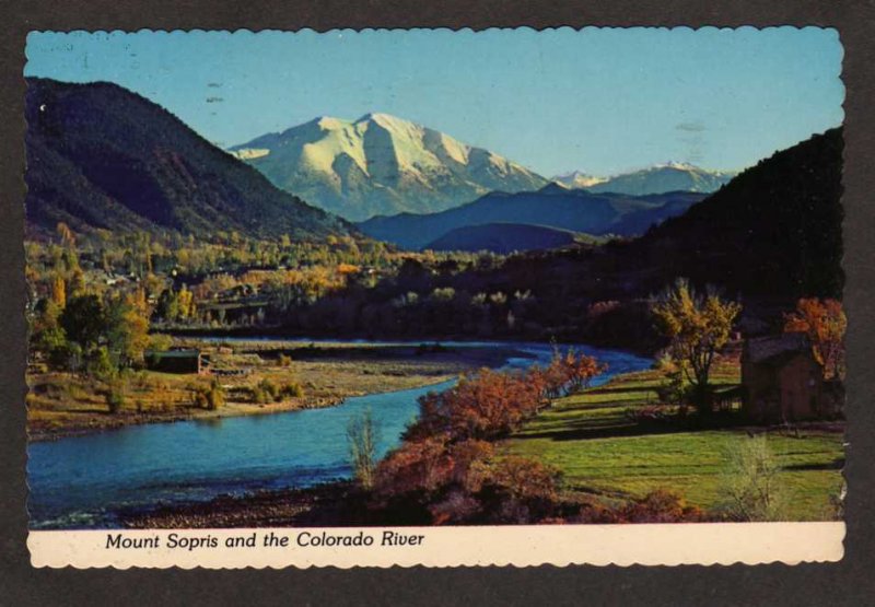 CO Mount Sopris Colorado River Roaring Fork Valley Glenwood Springs Postcard